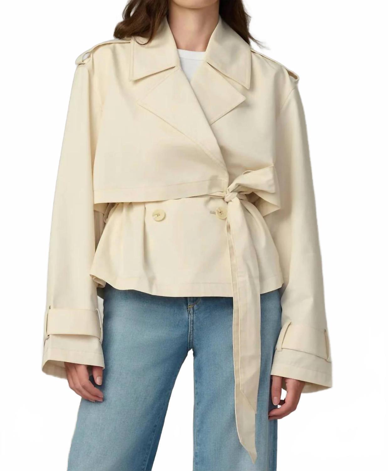 New Joe's Jeans Liz Cropped Trench Coat In Ecru